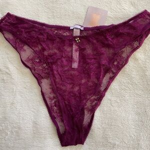 NWT Savage X Fenty, panty, 3X, Chantilly Cascade Brazilian, plum poison purple